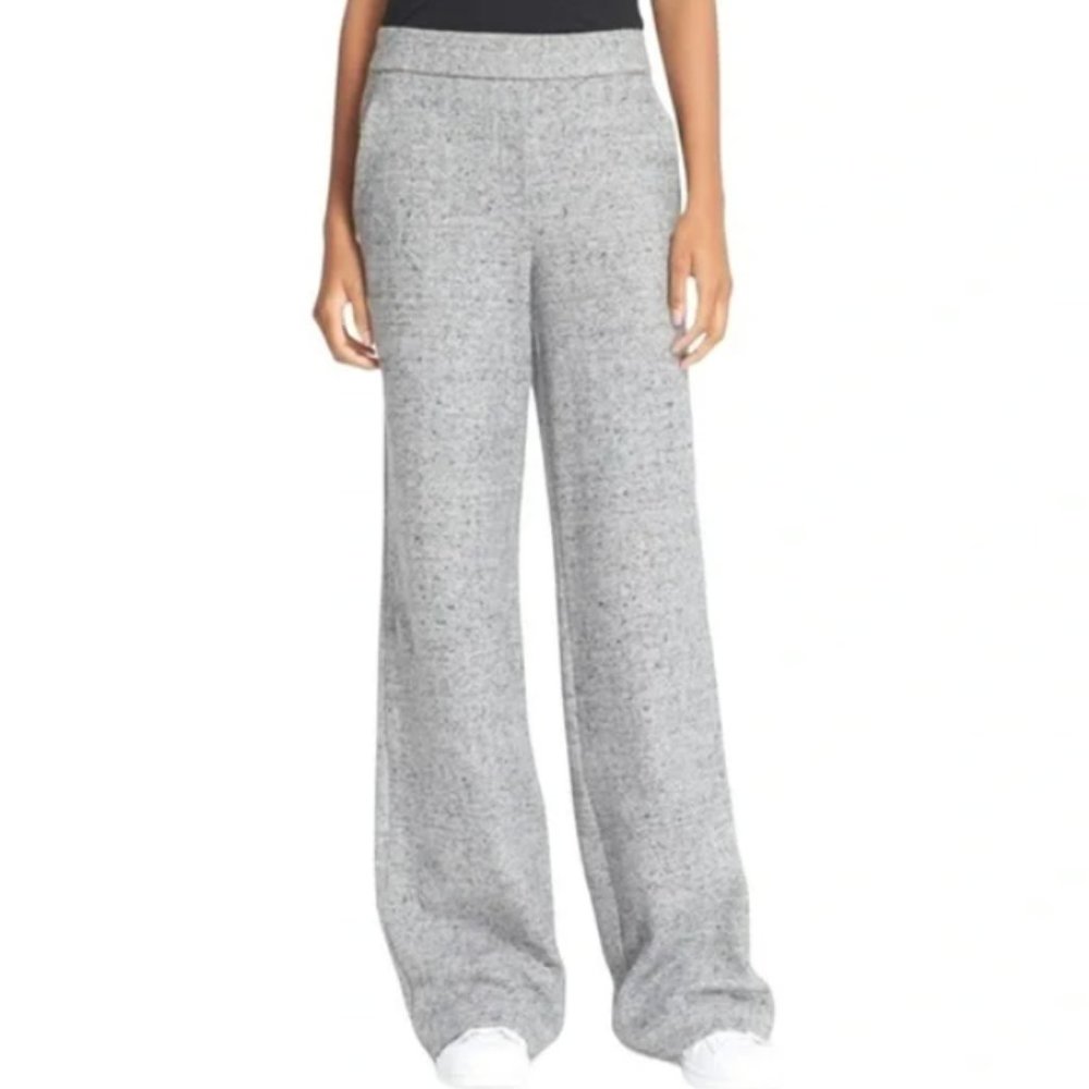 THEORY Talbert Parkdale Light Grey Herringbone High Rise Flare Trouser, Small